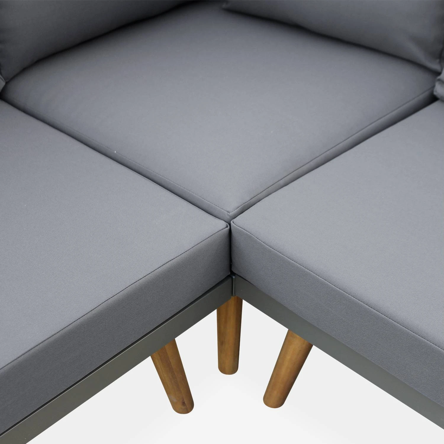 Salon De Jardin Bois 5 Places Couleur : Gris / Gris 6 Salon De Jardin Bois 5 Places Couleur : Gris / Gris – Image 4