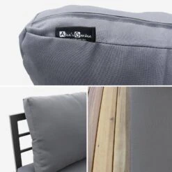 Salon De Jardin Bois 5 Places Couleur : Gris / Gris 12 Salon De Jardin Bois 5 Places Couleur : Gris / Gris -Sweeek AC0012GY 04