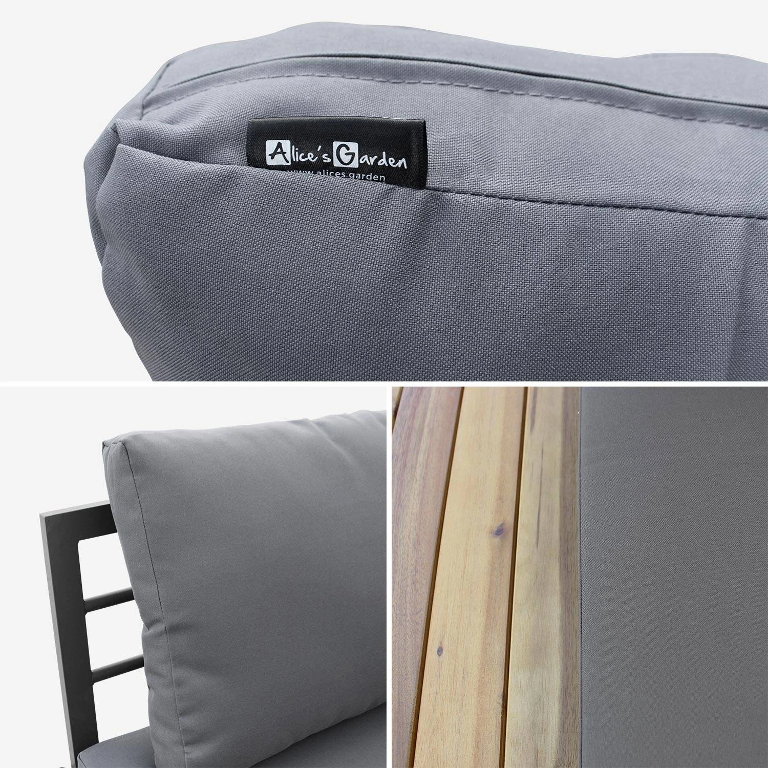 Salon De Jardin Bois 5 Places Couleur : Gris / Gris 7 Salon De Jardin Bois 5 Places Couleur : Gris / Gris – Image 5