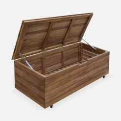 Coffre De Jardin Bois 110L Avec Vérins Et Roulettes 13 Coffre De Jardin Bois 110L Avec Vérins Et Roulettes -Sweeek ACBOX107NAT 03