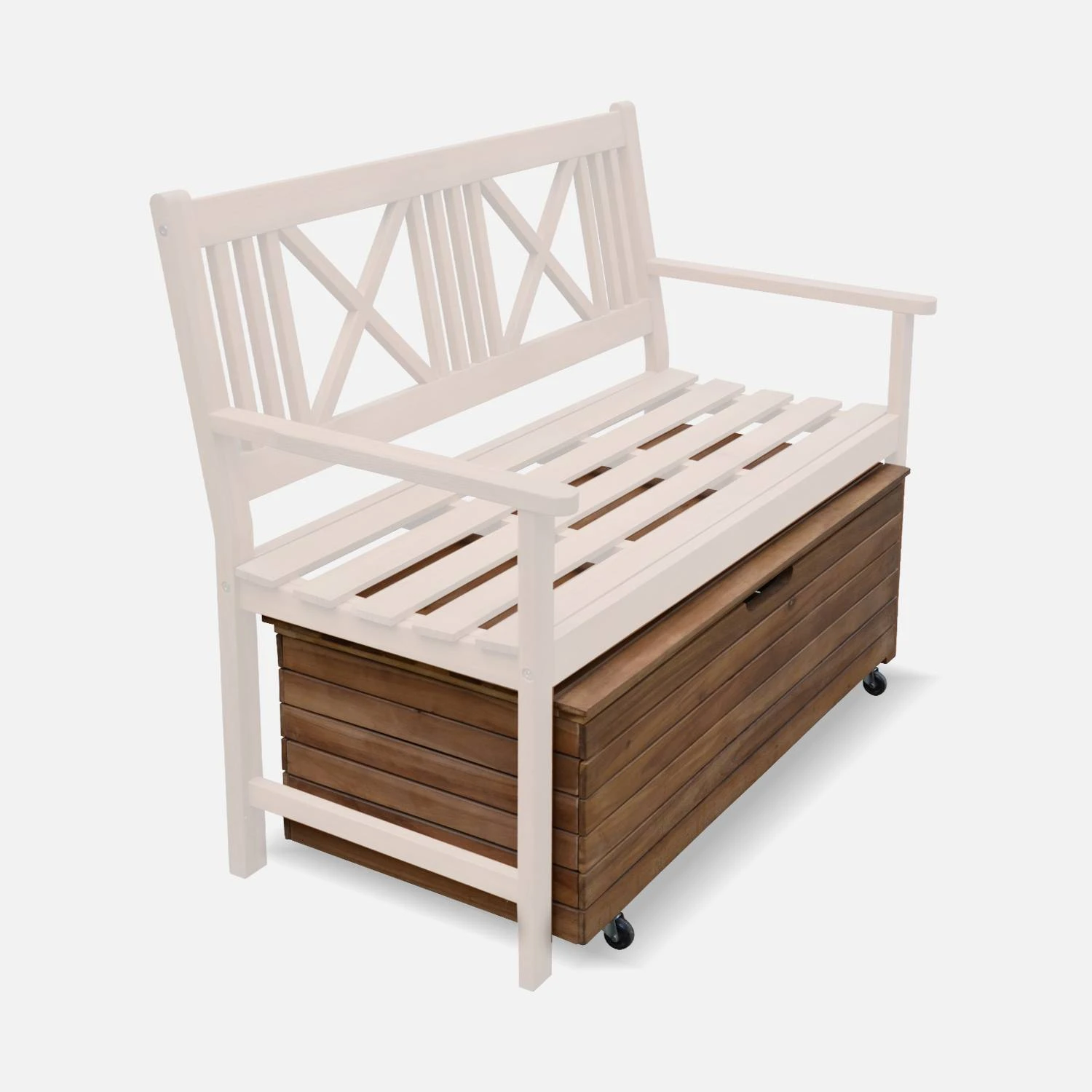 Coffre De Jardin Bois 110L Avec Vérins Et Roulettes 8 Coffre De Jardin Bois 110L Avec Vérins Et Roulettes – Image 6