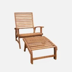 Chaise Avec Repose-pied Bois (lot De 2) 11 Chaise Avec Repose-pied Bois (lot De 2) -Sweeek ACRLXFTBGX2 05