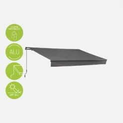 Store Banne Manuel 4x2,5m Couleur : Gris 11 Store Banne Manuel 4x2,5m Couleur : Gris -Sweeek AWM4X25KDGY 01bis