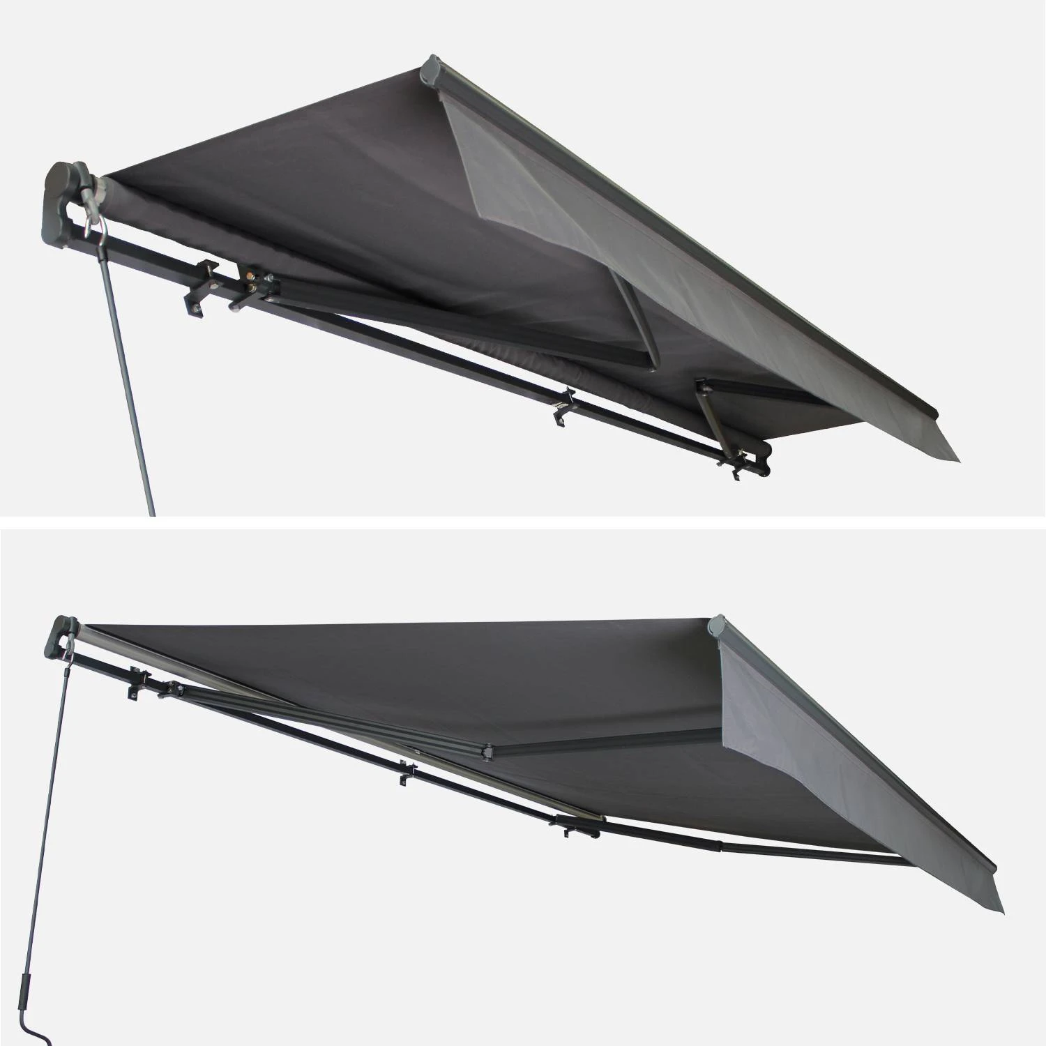 Store Banne Manuel 4x2,5m Couleur : Gris 5 Store Banne Manuel 4x2,5m Couleur : Gris – Image 3