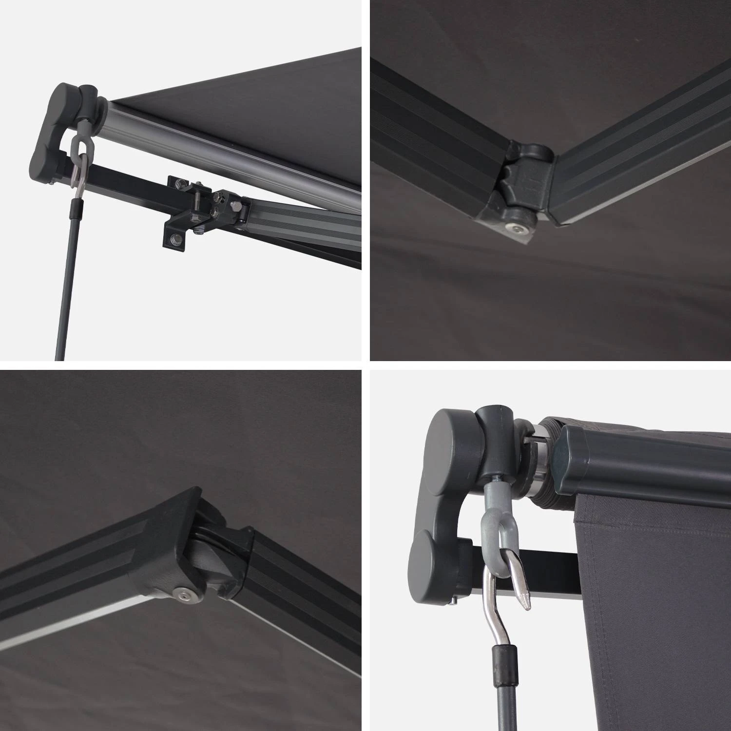 Store Banne Manuel 4x2,5m Couleur : Gris 6 Store Banne Manuel 4x2,5m Couleur : Gris – Image 4