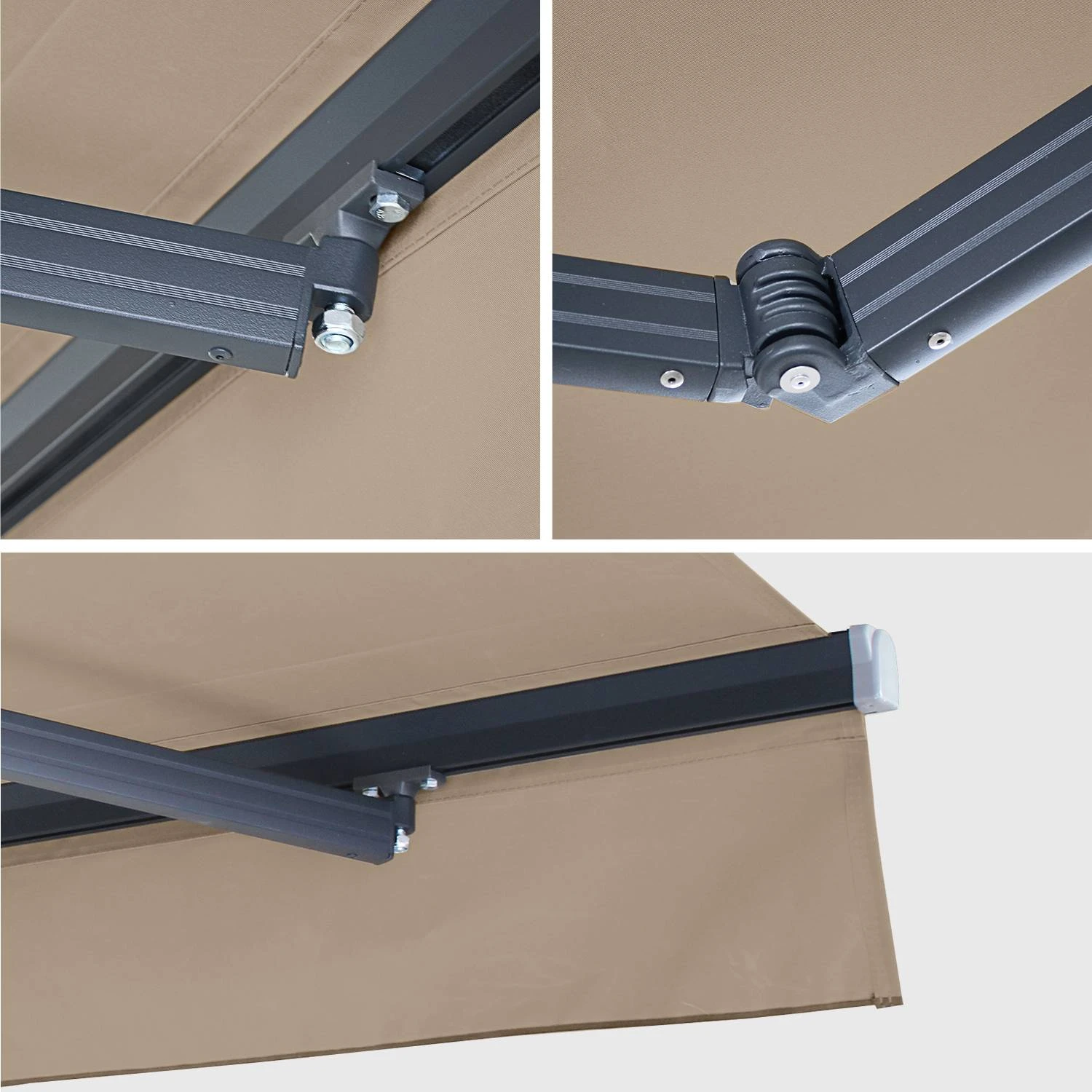 Store Banne Manuel 4x3m Couleur : Taupe 6 Store Banne Manuel 4x3m Couleur : Taupe – Image 4