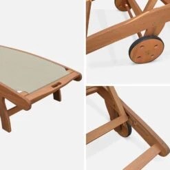 Bain De Soleil Bois Multi Positions Avec Roulettes (lot De 2) Couleur : Naturel / Gris Taupe 16 Bain De Soleil Bois Multi Positions Avec Roulettes (lot De 2) Couleur : Naturel / Gris Taupe -Sweeek ECLOUNGETXGYX2 05
