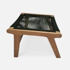 Chaise De Jardin En Bois Et Corde Avec Repose Pieds Couleur : Noir 10 Chaise De Jardin En Bois Et Corde Avec Repose Pieds Couleur : Noir -Sweeek ECRLXROPEBK 04