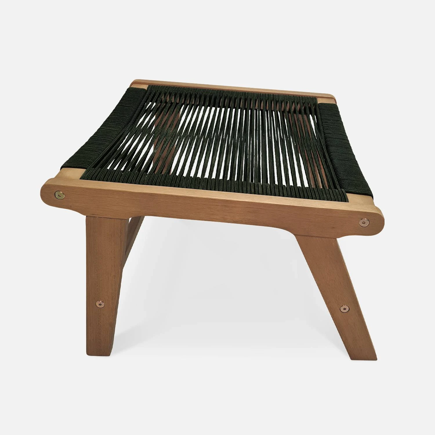 Chaise De Jardin En Bois Et Corde Avec Repose Pieds Couleur : Noir 6 Chaise De Jardin En Bois Et Corde Avec Repose Pieds Couleur : Noir – Image 4