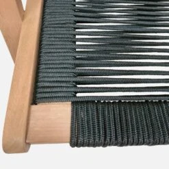 Chaise De Jardin En Bois Et Corde Avec Repose Pieds Couleur : Noir 11 Chaise De Jardin En Bois Et Corde Avec Repose Pieds Couleur : Noir -Sweeek ECRLXROPEBK 05