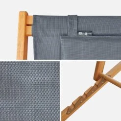 Chilienne Bois Eucalyptus Pliable, Multi Positions (lot De 2) Couleur : Anthracite 9 Chilienne Bois Eucalyptus Pliable, Multi Positions (lot De 2) Couleur : Anthracite -Sweeek ECTXDECKATX2 03