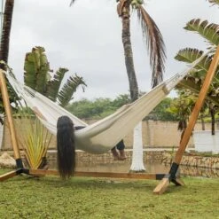 Toile De Hamac Polycoton 220 X 140 Cm Couleur : Ecru -Sweeek HAMCOL220NAT 04