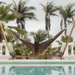 Toile De Hamac Polycoton 240 X 160 Cm Couleur : Marron 10 Toile De Hamac Polycoton 240 X 160 Cm Couleur : Marron -Sweeek HAMCOL240BN 04