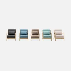 Fauteuil Design En Bois Et Tissu Couleur : Gris Foncé -Sweeek IACSCADKGY 05