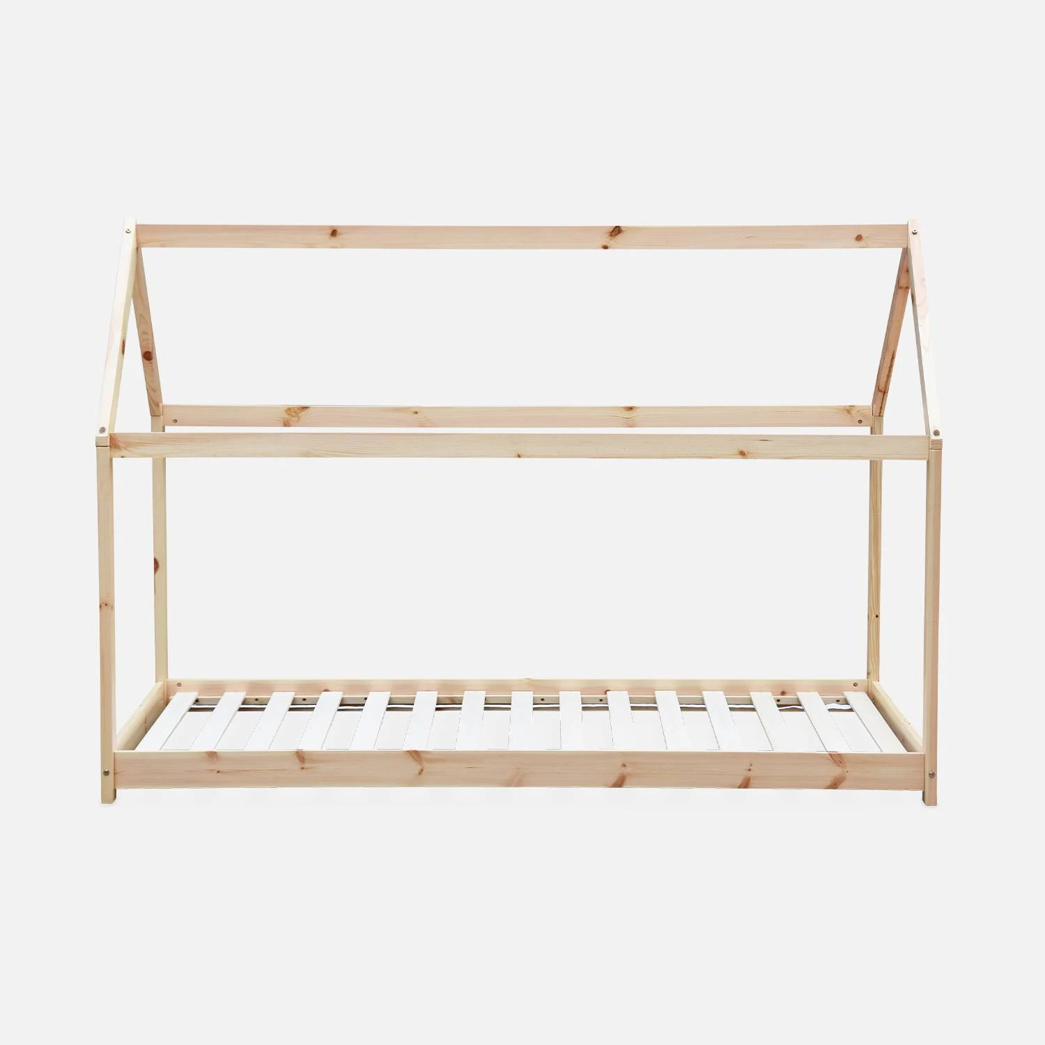 Lit Cabane Enfant 90 X 190 Cm En Pin Naturel, Sommier Inclus Couleur : Naturel 6 Lit Cabane Enfant 90 X 190 Cm En Pin Naturel, Sommier Inclus Couleur : Naturel – Image 4