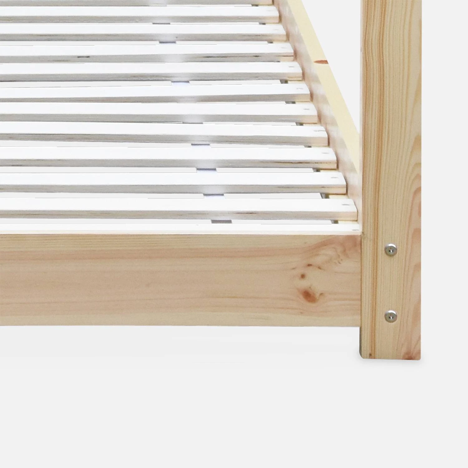 Lit Cabane Enfant 90 X 190 Cm En Pin Naturel, Sommier Inclus Couleur : Naturel 7 Lit Cabane Enfant 90 X 190 Cm En Pin Naturel, Sommier Inclus Couleur : Naturel – Image 5