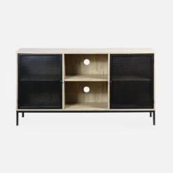 Buffet/ Meuble TV Métal Et Effet Bois 140 Cm -Sweeek IBKLSB140NAT 02