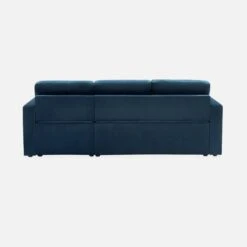 Canapé Convertible 3 Places Velours Couleur : Bleu Pétrole -Sweeek ICCSOFAVVBLU 03