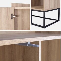 Vaisselier Métal Et Effet Bois 1 Porte -Sweeek IDCAB100NAT 04