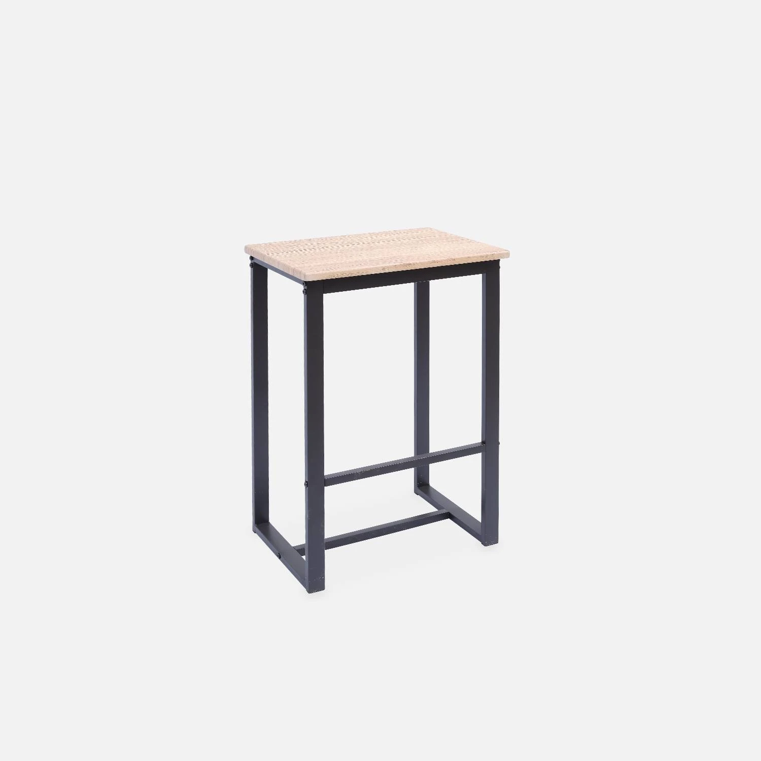 Set Table Haute Avec 2 Tabourets De Bar Couleur : Noir 7 Set Table Haute Avec 2 Tabourets De Bar Couleur : Noir – Image 5
