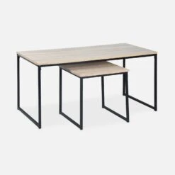 Table Basse Gigogne Encastrable Métal Et Effet Bois (lot De 2) 11 Table Basse Gigogne Encastrable Métal Et Effet Bois (lot De 2) -Sweeek ILFCTLX2BN 01