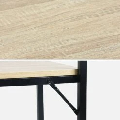 Meuble D'entrée Métal Et Effet Bois 2 Niveaux Et 7 Crochets 16 Meuble D'entrée Métal Et Effet Bois 2 Niveaux Et 7 Crochets -Sweeek ILFSHELFRACK 04