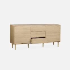 Buffet Effet Bois 2 Portes 160 Cm Couleur : Bois 13 Buffet Effet Bois 2 Portes 160 Cm Couleur : Bois -Sweeek IMKBUFFET160WD 03