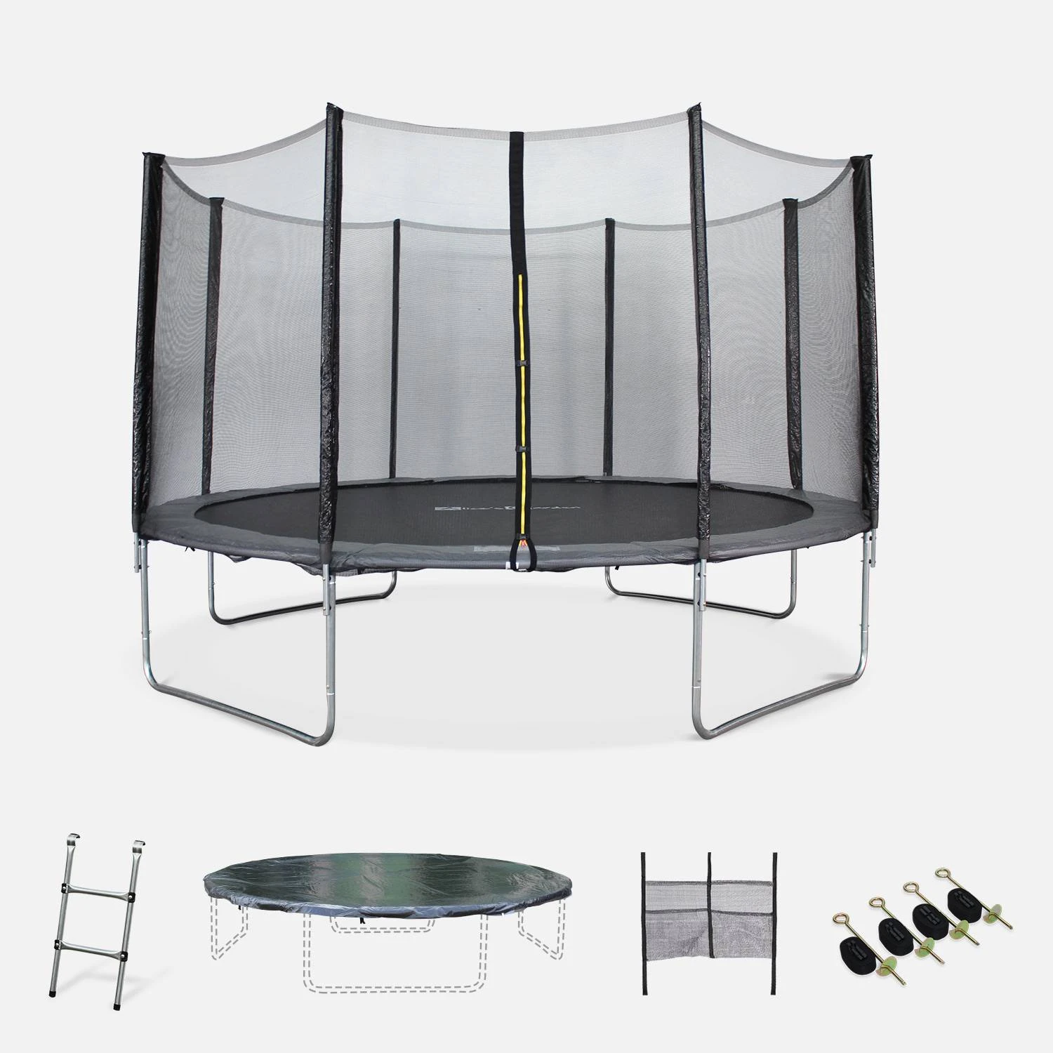 Trampoline 400cm Avec Pack D'accessoires Couleur : Gris 3 Trampoline 400cm Avec Pack D'accessoires Couleur : Gris