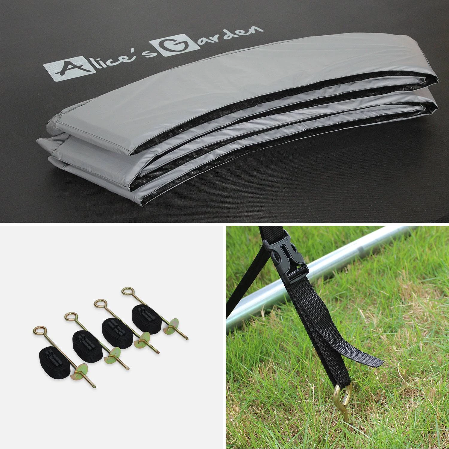 Trampoline 400cm Avec Pack D'accessoires Couleur : Gris 9 Trampoline 400cm Avec Pack D'accessoires Couleur : Gris – Image 7