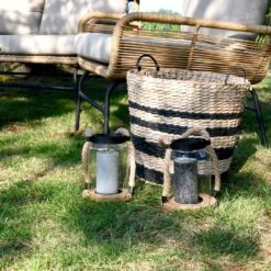 Lanterne En Verre, Anse En Corde Intérieur/extérieur (lot De 2) 11 Lanterne En Verre, Anse En Corde Intérieur/extérieur (lot De 2) -Sweeek LANT19ROPEX2 04