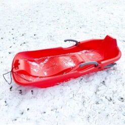 Luge 2 Places Avec Freins Et Ficelle Couleur : Rouge -Sweeek LUGE2PLRED 04