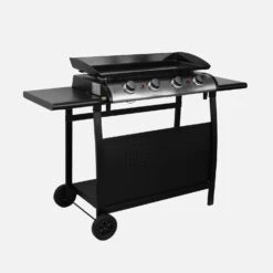 Plancha Gaz 4 Brûleurs Inox 10kW Avec Chariot 10 Plancha Gaz 4 Brûleurs Inox 10kW Avec Chariot -Sweeek PH1004TROLLEY 01