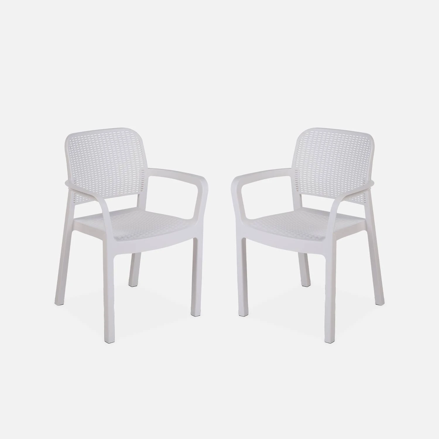 Chaise De Jardin Empilable Résine Plastique (lot De 2) Couleur : Blanc 3 Chaise De Jardin Empilable Résine Plastique (lot De 2) Couleur : Blanc