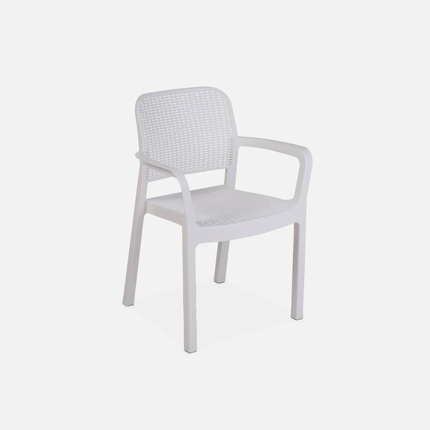Chaise De Jardin Empilable Résine Plastique (lot De 2) Couleur : Blanc 4 Chaise De Jardin Empilable Résine Plastique (lot De 2) Couleur : Blanc – Image 2