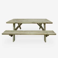 Table Picnic En Bois 6 Places 180cm (lot De 4) -Sweeek PNW177R6X4 04