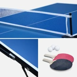 Mini Table Ping Pong Pliable Indoor 4 Raquettes 6 Balles -Sweeek PPTMINI2BAT 04