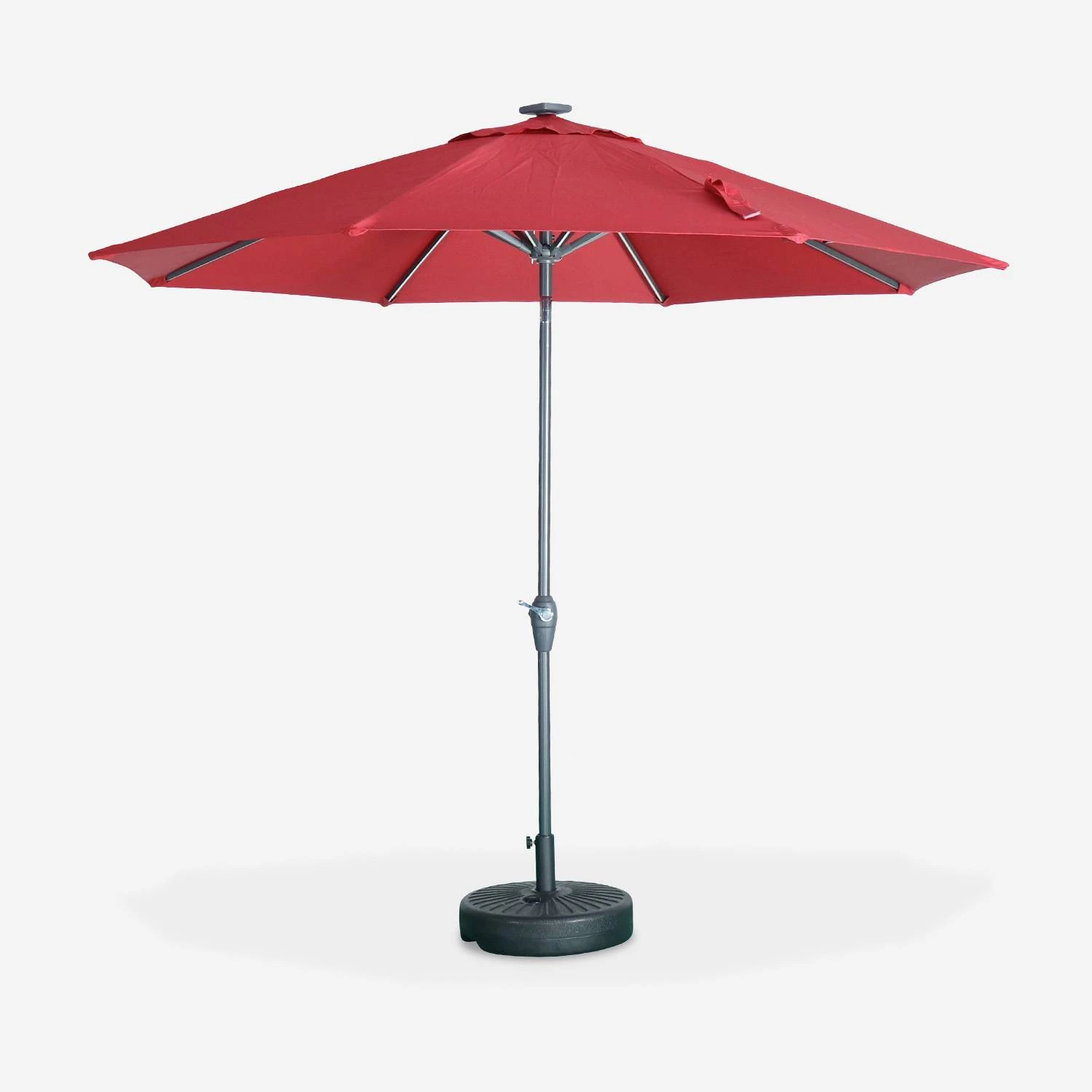 Parasol LED Rond 2.7m Couleur : Rouge 3 Parasol LED Rond 2.7m Couleur : Rouge