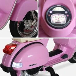 Scooter électrique Enfant Vespa 12V, 1 Place Couleur : Rose -Sweeek ROCVESPAPINK 03