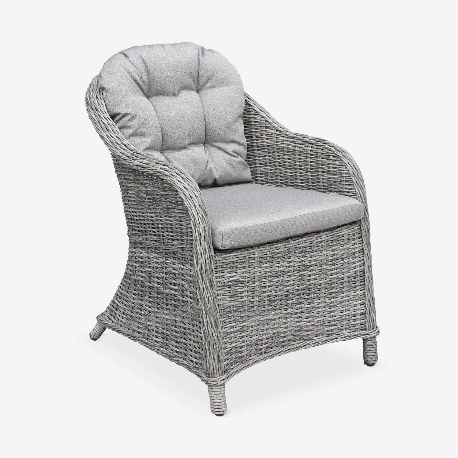 Table De Jardin Résine Arrondis , 6 Fauteuils 7 Table De Jardin Résine Arrondis , 6 Fauteuils – Image 5