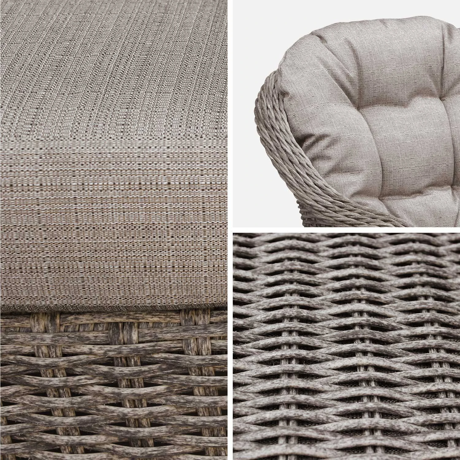 Fauteuil De Jardin Résine Tressée Ronde (lot De2) 5 Fauteuil De Jardin Résine Tressée Ronde (lot De2) – Image 3