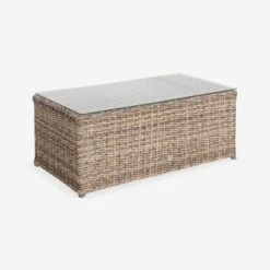 Salon De Jardin Résine Tressée Ronde 4 Places Couleur : Beige / Anthracite 14 Salon De Jardin Résine Tressée Ronde 4 Places Couleur : Beige / Anthracite -Sweeek RWH3101AT 04