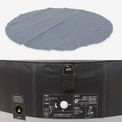 Spa Gonflable 6 Places Rond Simili Cuir, Ozonateur, Système Anti-gel, Couvercle -Sweeek SPACA069 04
