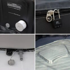 Spa Gonflable 6 Places Rond Simili Cuir, Ozonateur, Système Anti-gel, Couvercle -Sweeek SPACA069 06