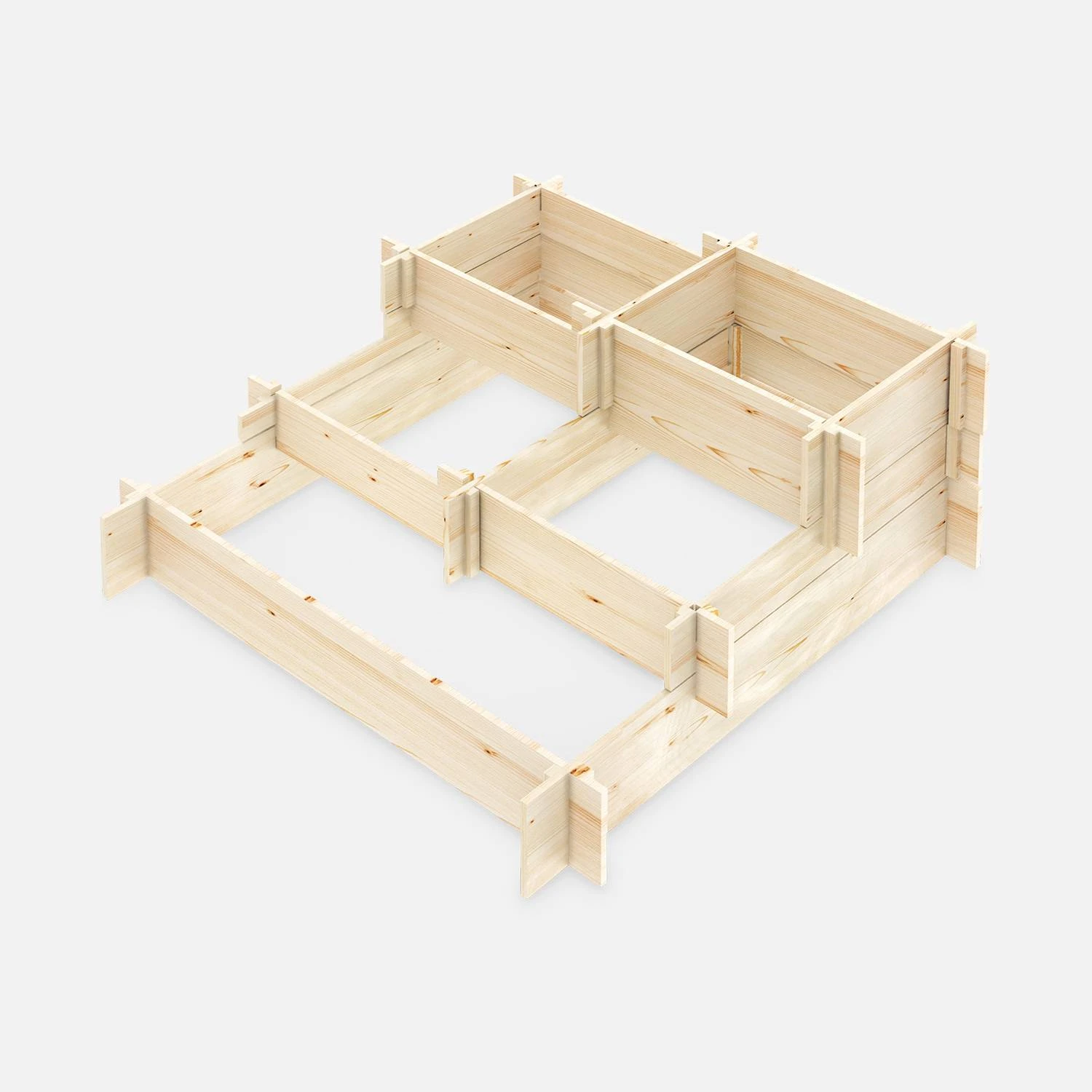 Carré Potager En Bois, 5 étages Et 5 Compartiments 3 Carré Potager En Bois, 5 étages Et 5 Compartiments