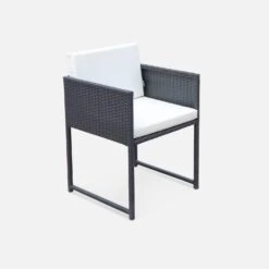 Table De Jardin Encastrable Résine Tressée, 6 Chaises Couleur : Marron 15 Table De Jardin Encastrable Résine Tressée, 6 Chaises Couleur : Marron -Sweeek WK6CUBEBN 04