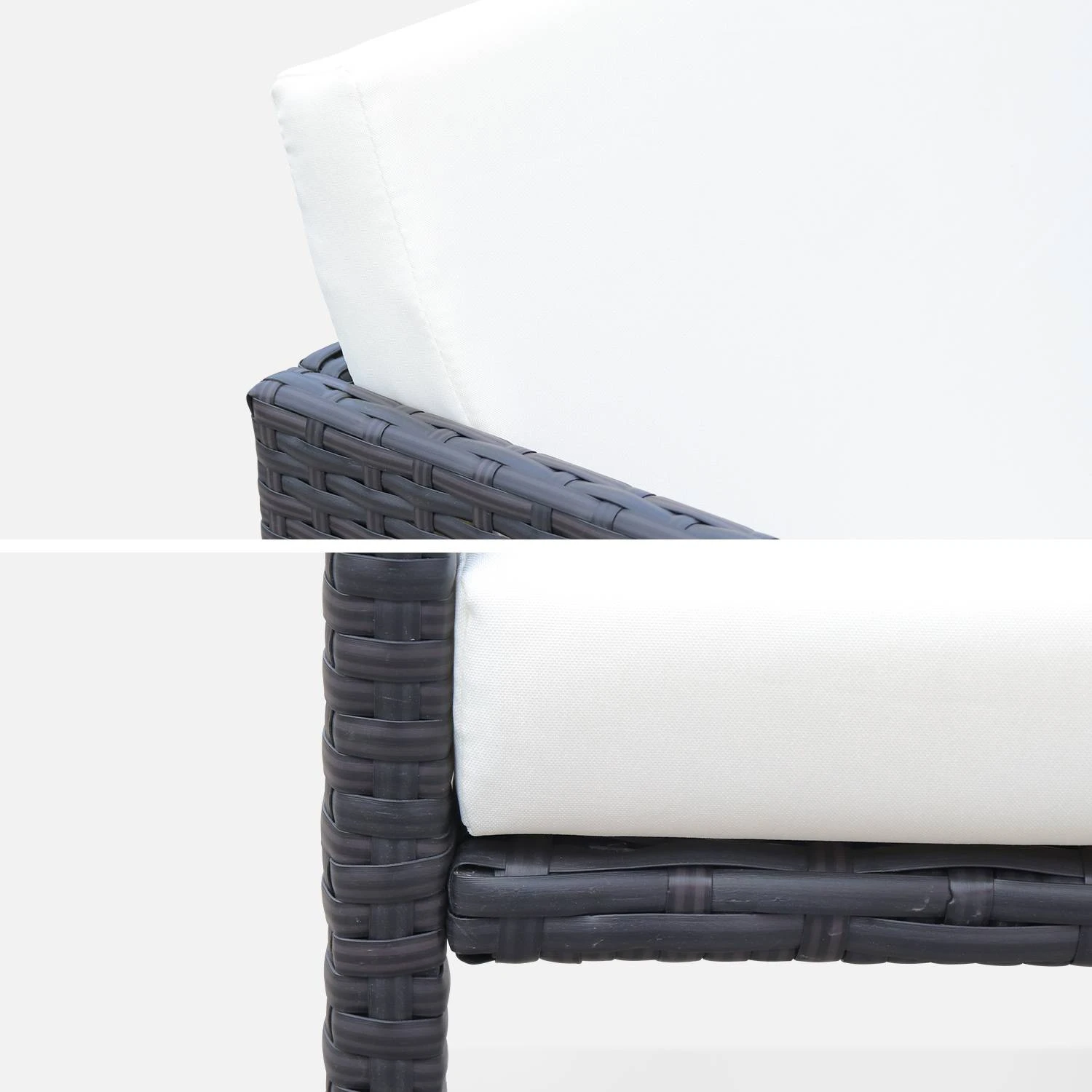 Table De Jardin Encastrable Résine Tressée, 6 Chaises Couleur : Marron 9 Table De Jardin Encastrable Résine Tressée, 6 Chaises Couleur : Marron – Image 7