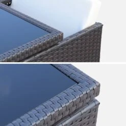 Table De Jardin Encastrable Résine Tressée, 6 Chaises Couleur : Marron 17 Table De Jardin Encastrable Résine Tressée, 6 Chaises Couleur : Marron -Sweeek WK6CUBEBN 06