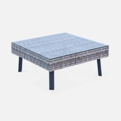 Salon De Jardin Résine Tressée Plate 5 Places Couleur : Nuances De Gris / Gris Foncé 14 Salon De Jardin Résine Tressée Plate 5 Places Couleur : Nuances De Gris / Gris Foncé -Sweeek WKAF007MIXGY 06