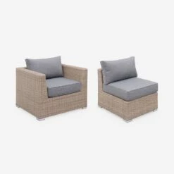 Salon De Jardin Résine Tressée Arrondie 5 Places Couleur : Naturel / Gris Foncé 12 Salon De Jardin Résine Tressée Arrondie 5 Places Couleur : Naturel / Gris Foncé -Sweeek WKVS007NATGY 02