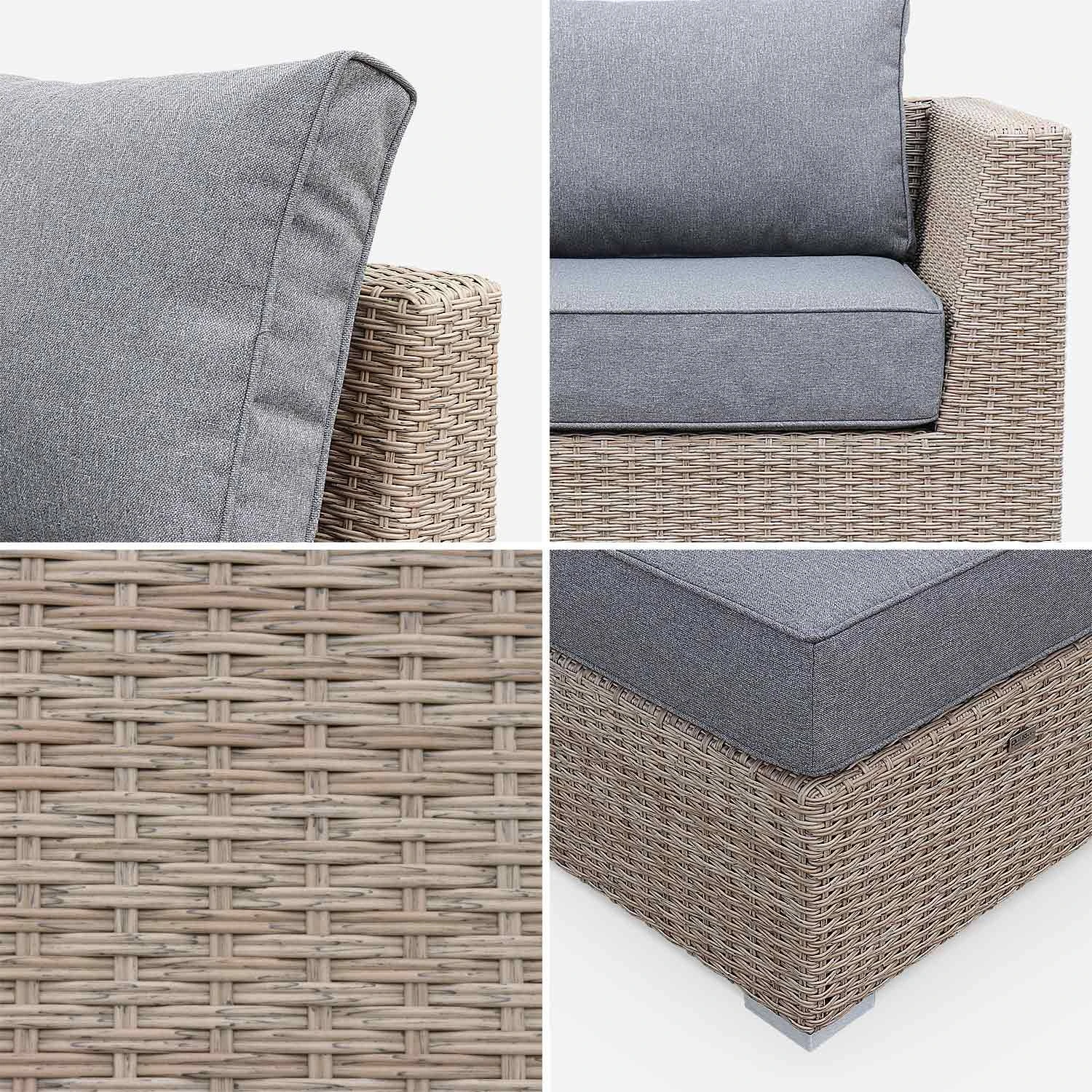 Salon De Jardin Résine Tressée Arrondie 5 Places Couleur : Naturel / Gris Foncé 9 Salon De Jardin Résine Tressée Arrondie 5 Places Couleur : Naturel / Gris Foncé – Image 7